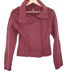 Free People double snap button lambswool jacket size small
